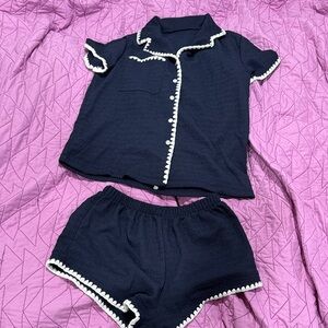Navy and White Pajama Set